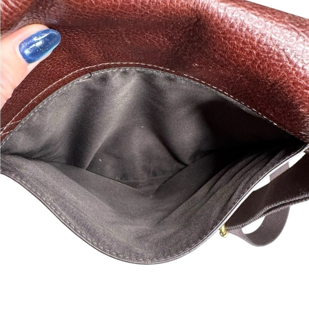 Fossil Brown Pebbled Leather Crossbody Bag Boho Vintage Classic Adjustable Strap - Picture 5 of 9